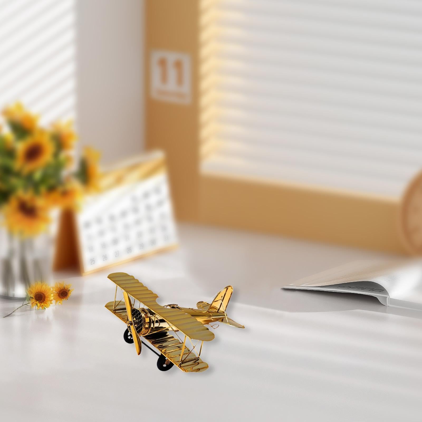 Amazon | Oshhni 金属製飛行機模型 鉄製飛行機複葉機 手工芸品